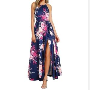 New Women Medium KILIG Summer Dress Long Maxi Dress Halterneck Elegant